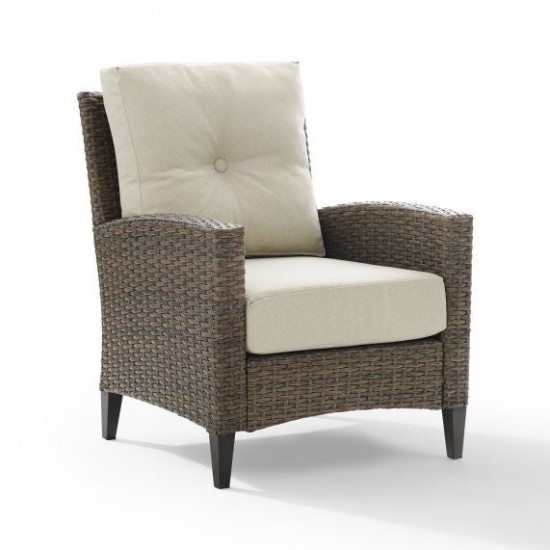 Rockport Outdoor Wicker High Back Armchair Oatmeal/Light Brown