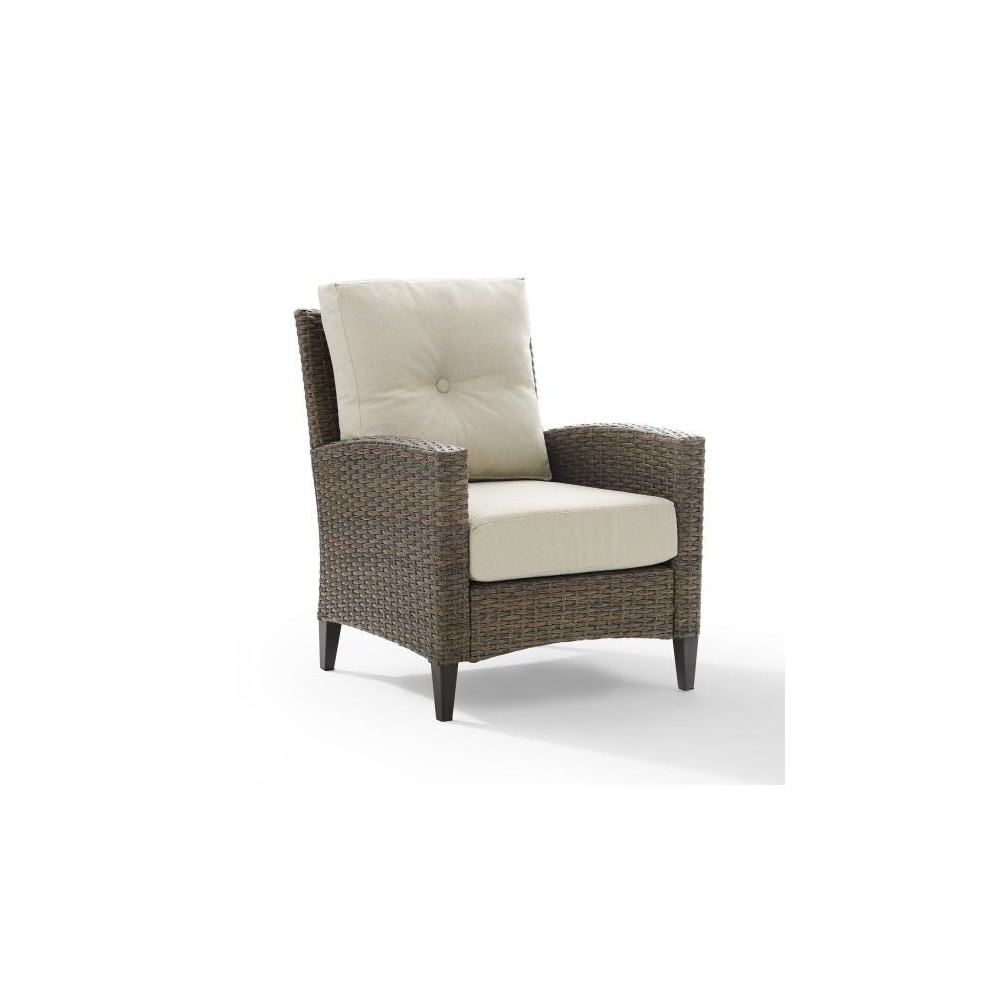 Rockport Outdoor Wicker High Back Armchair Oatmeal/Light Brown