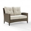 Rockport Outdoor Wicker High Back Loveseat Oatmeal/Light Brown