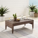 Capella Outdoor Wicker Coffee Table Brown