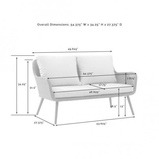 Landon 2Pc Outdoor Wicker Conversation Set Light Brown - Loveseat & Coffee Table