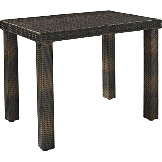 Palm Harbor Outdoor Wicker High Dining Table Brown