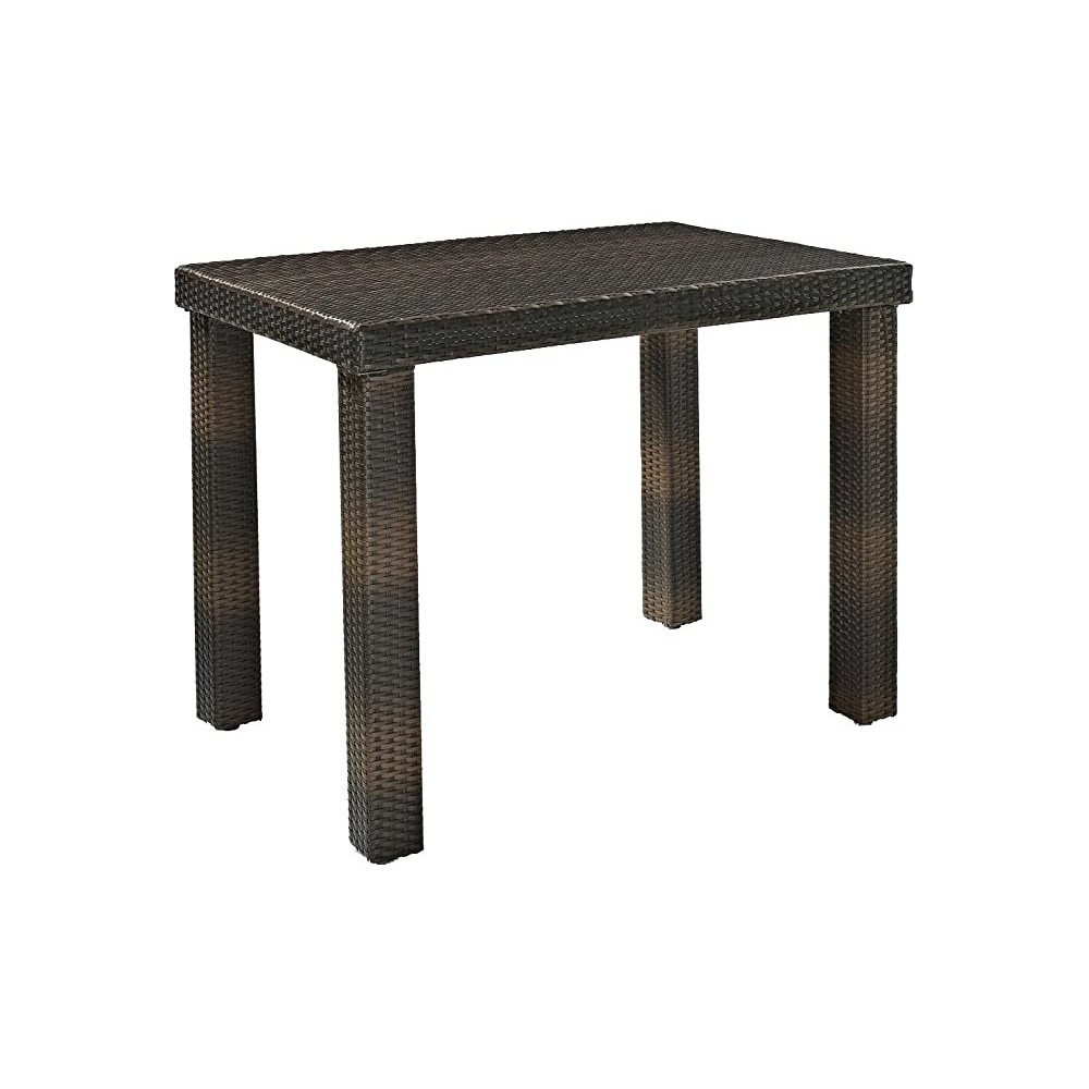 Palm Harbor Outdoor Wicker High Dining Table Brown