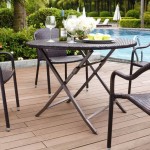 Palm Harbor Outdoor Wicker Folding Table Brown