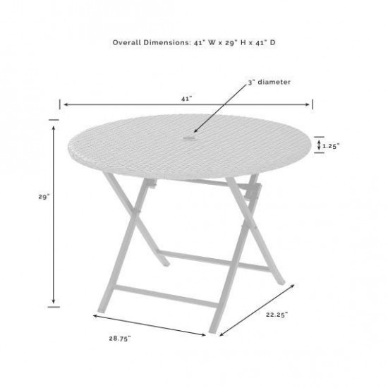 Palm Harbor Outdoor Wicker Folding Table Brown