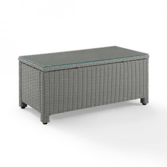 Bradenton Outdoor Wicker Coffee Table Gray