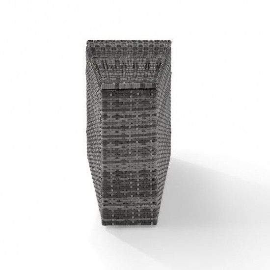 Catalina Outdoor Wicker Arm Table Gray