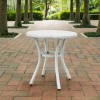 Palm Harbor Outdoor Wicker Round Side Table White