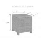 Bradenton Outdoor Wicker Rectangular Side Table Gray