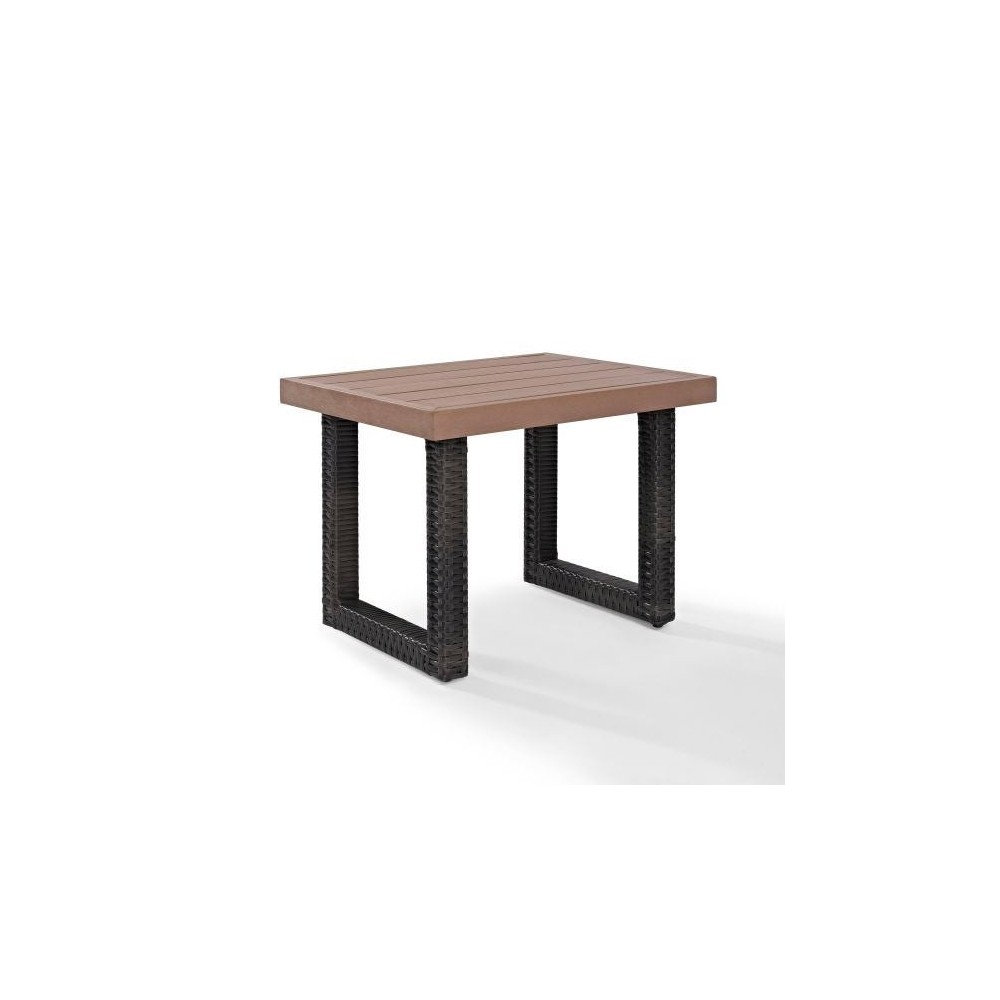 Beaufort Outdoor Wicker Side Table Brown