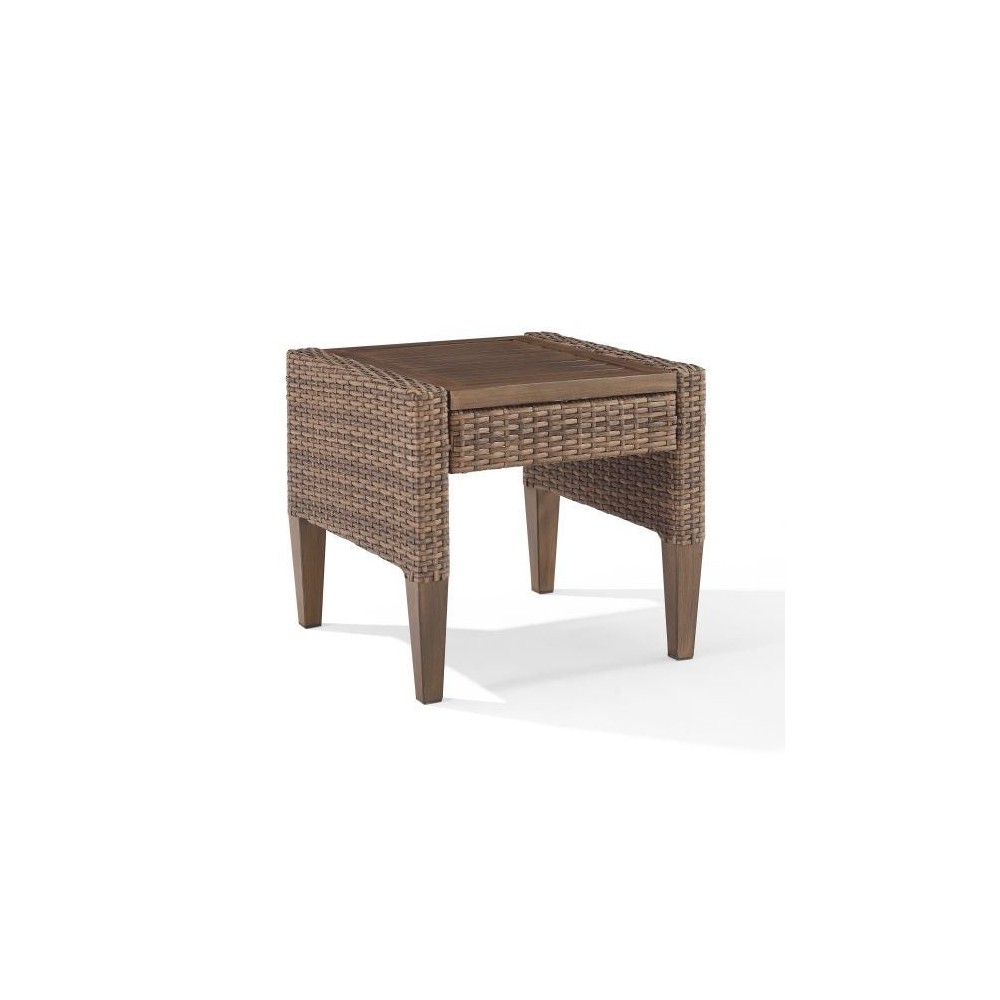 Capella Outdoor Wicker Side Table Brown