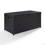 Palm Harbor Outdoor Wicker Storage Bin Brown