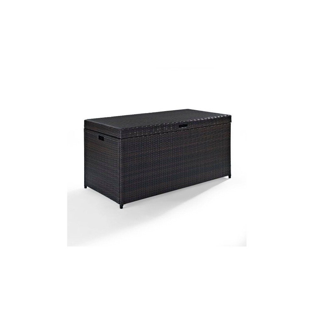 Palm Harbor Outdoor Wicker Storage Bin Brown