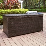 Palm Harbor Outdoor Wicker Storage Bin Brown