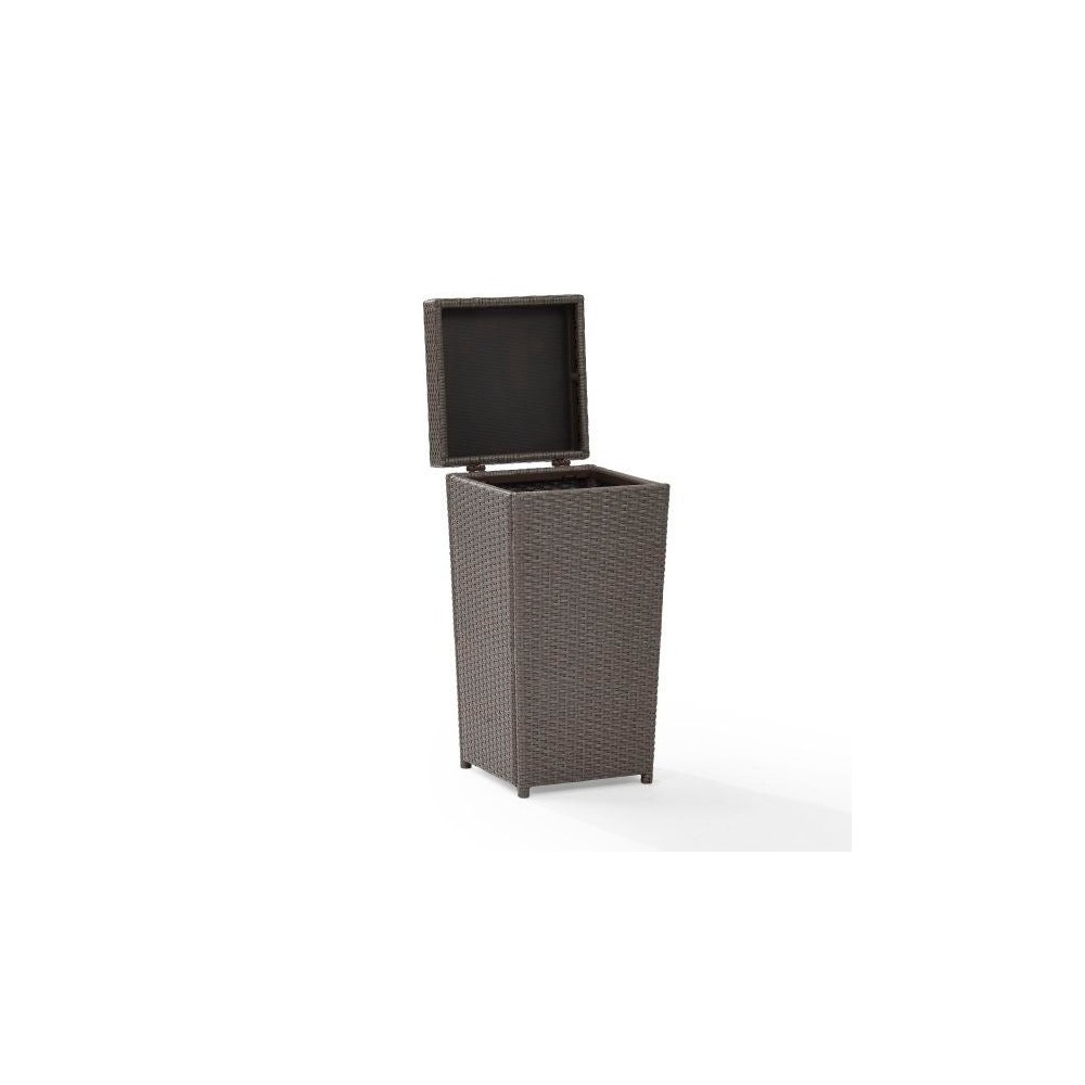 Palm Harbor Outdoor Wicker Trash Bin Weathered Gray Palm Harbor Outdoor Wicker Trash Bin Weathered Gray