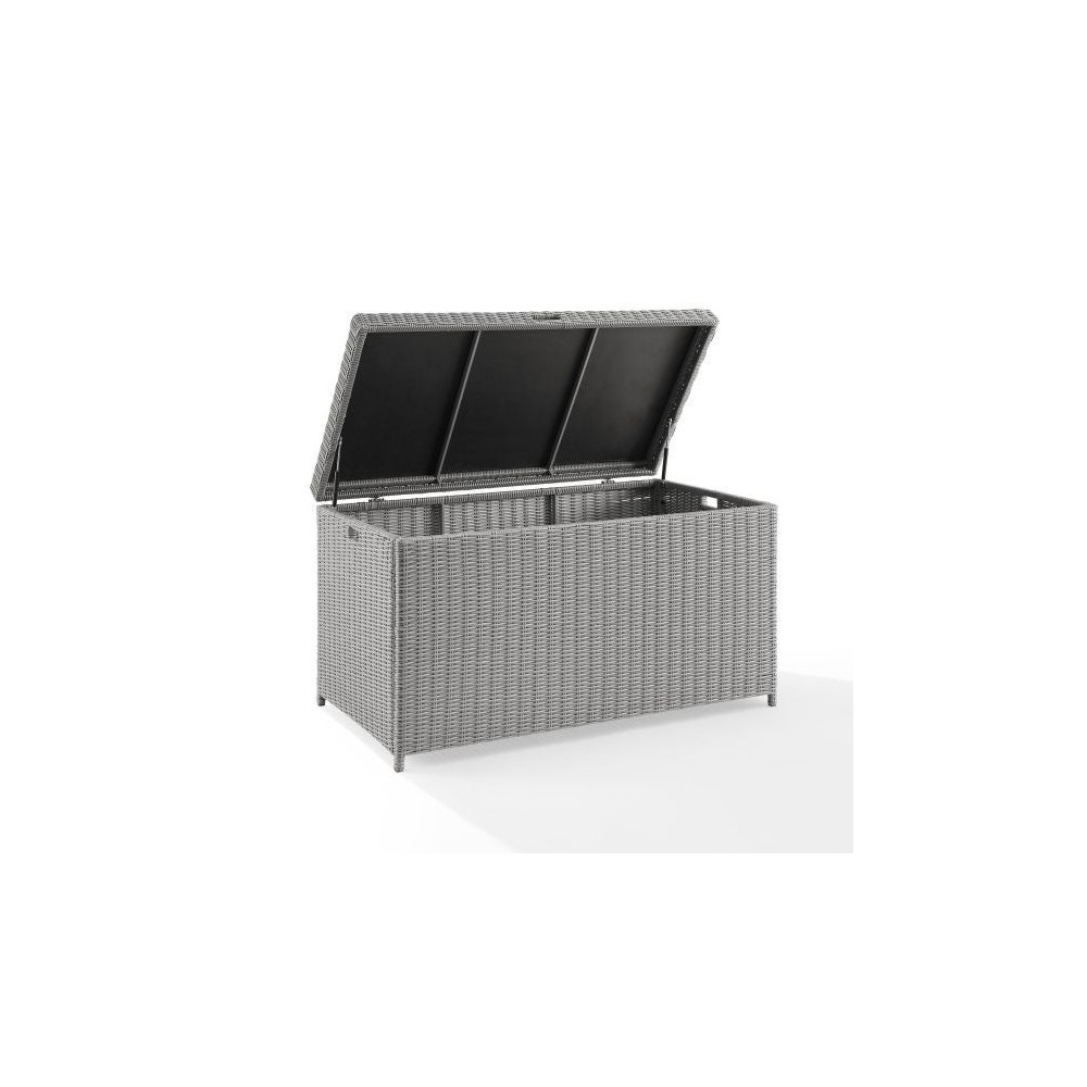 Bradenton Outdoor Wicker Storage Bin Gray