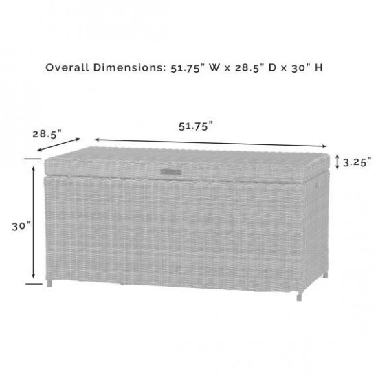 Bradenton Outdoor Wicker Storage Bin Gray