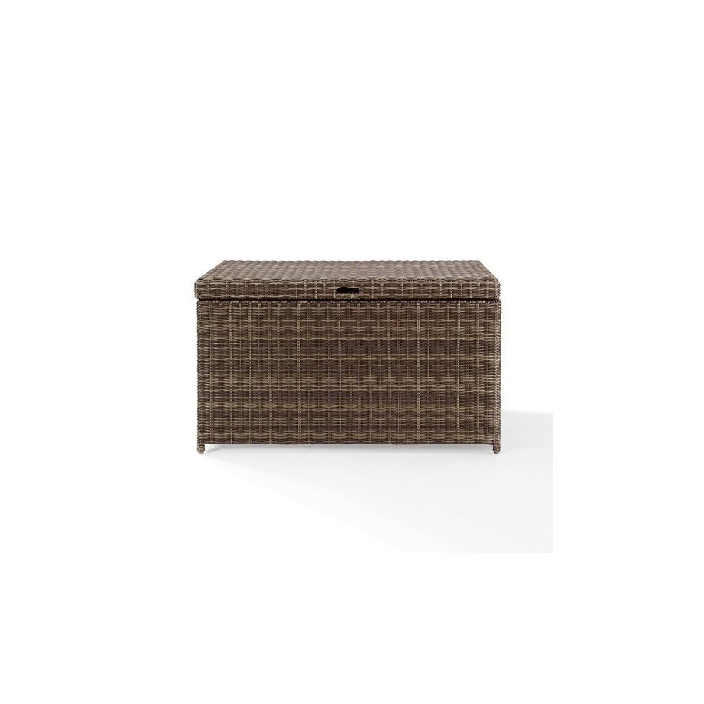 Bradenton Outdoor Wicker Storage Bin Weathered Brown