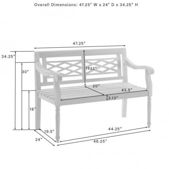 Olivier Indoor/Outdoor Teak Bench Teak