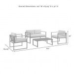 Hamilton 4Pc Outdoor Metal Conversation Set Gray