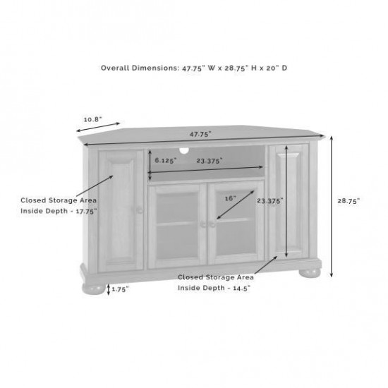 Alexandria 48" Corner Tv Stand Cherry