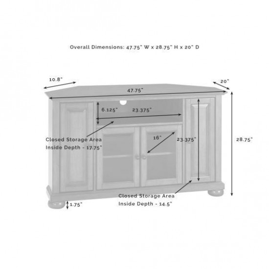 Alexandria 48" Corner Tv Stand Mahogany