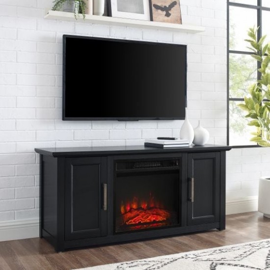 Camden 48" Low Profile Tv Stand W/Fireplace Black