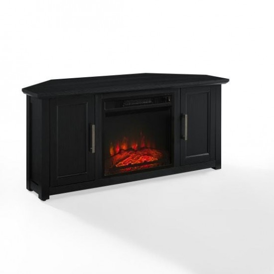 Camden 48" Corner Tv Stand W/Fireplace Black