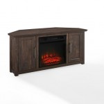 Camden 48" Corner Tv Stand W/Fireplace Dark Walnut