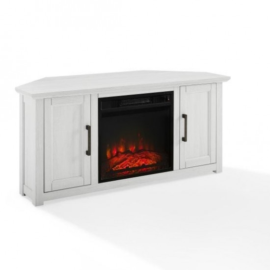 Camden 48" Corner Tv Stand W/Fireplace Whitewash