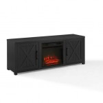 Gordon 58" Low Profile Tv Stand W/Fireplace Black