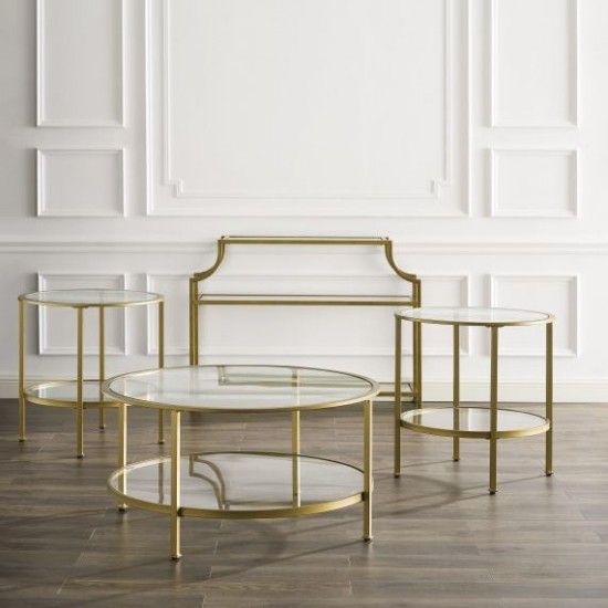 Aimee 4Pc Coffee Table Set Soft Gold - Console, Coffee, 2 End Tables