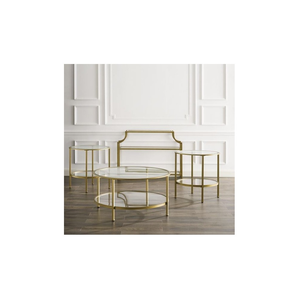 Aimee 4Pc Coffee Table Set Soft Gold - Console, Coffee, 2 End Tables