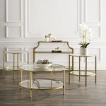 Aimee 4Pc Coffee Table Set Soft Gold - Console, Coffee, 2 End Tables