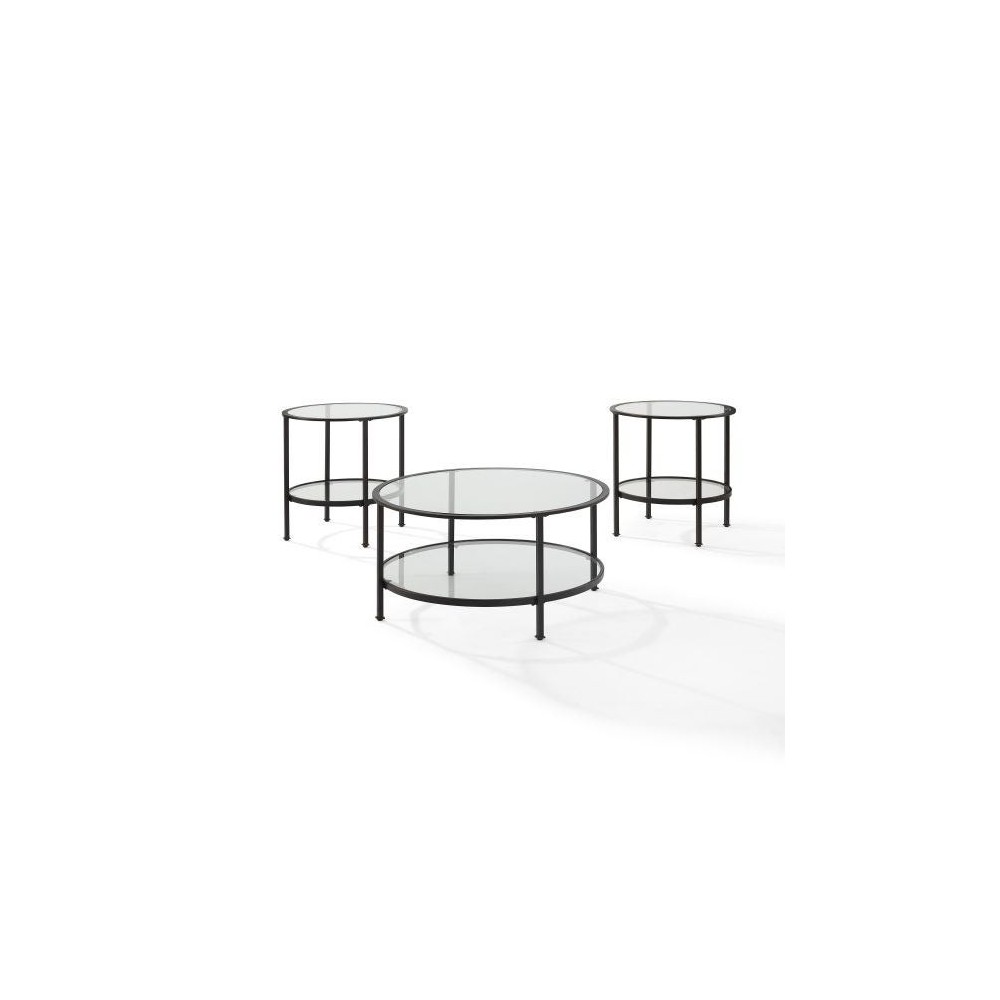 Aimee 3Pc Coffee Table Set Oil Rubbed Bronze - Coffee & 2 End Tables