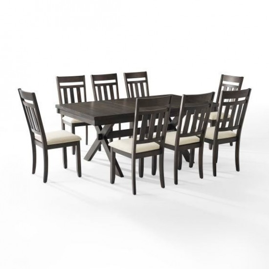 Hayden 9Pc Dining Set Slate - Table & 8 Slat Back Chairs