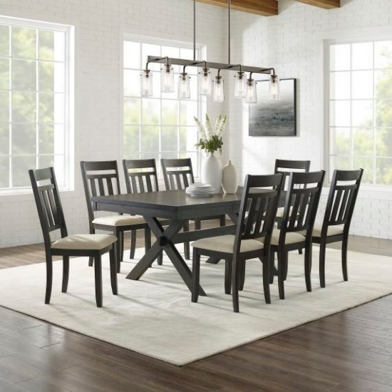 Hayden 9Pc Dining Set Slate - Table & 8 Slat Back Chairs