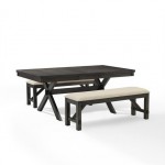 Hayden 3Pc Dining Set Slate - Table & 2 Benches