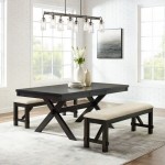 Hayden 3Pc Dining Set Slate - Table & 2 Benches