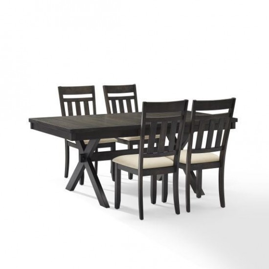 Hayden 5Pc Dining Set Slate - Table & 4 Slat Back Chairs