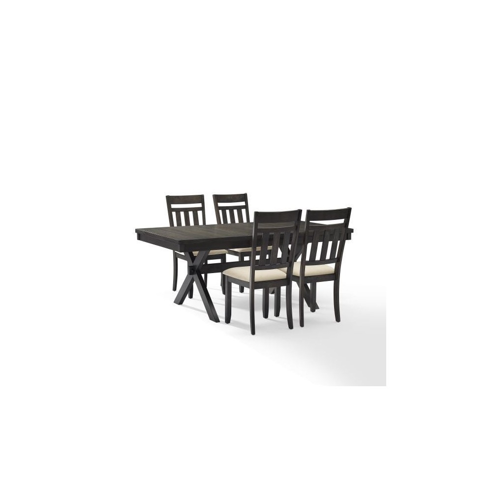 Hayden 5Pc Dining Set Slate - Table & 4 Slat Back Chairs Hayden 5Pc Dining Set Slate - Table & 4 Slat Back Chairs