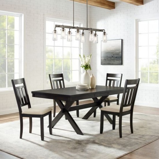 Hayden 5Pc Dining Set Slate - Table & 4 Slat Back Chairs