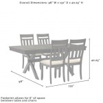 Hayden 5Pc Dining Set Slate - Table & 4 Slat Back Chairs