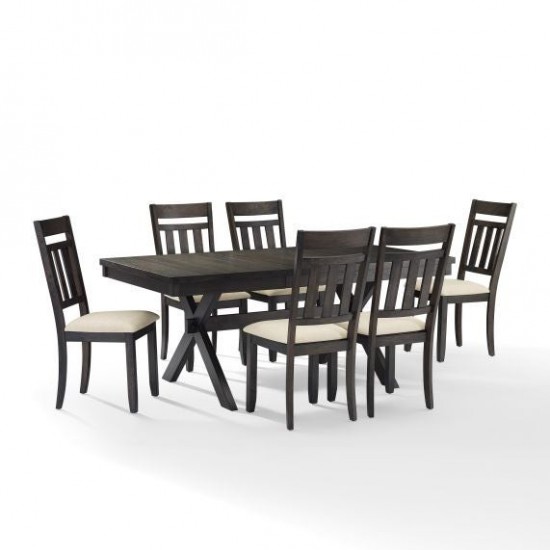 Hayden 7Pc Dining Set Slate - Table & 6 Slat Back Chairs