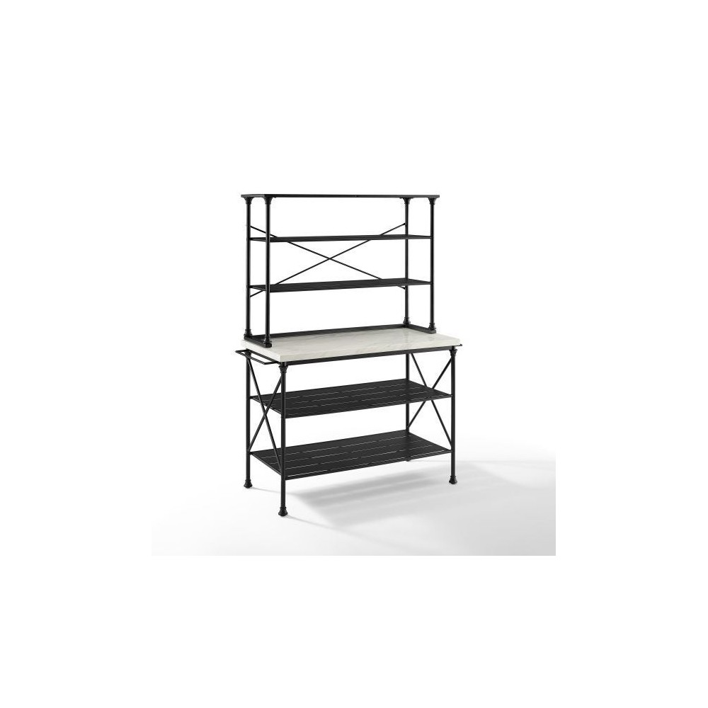 Madeleine Kitchen Island And Hutch Matte Black - Island & Hutch