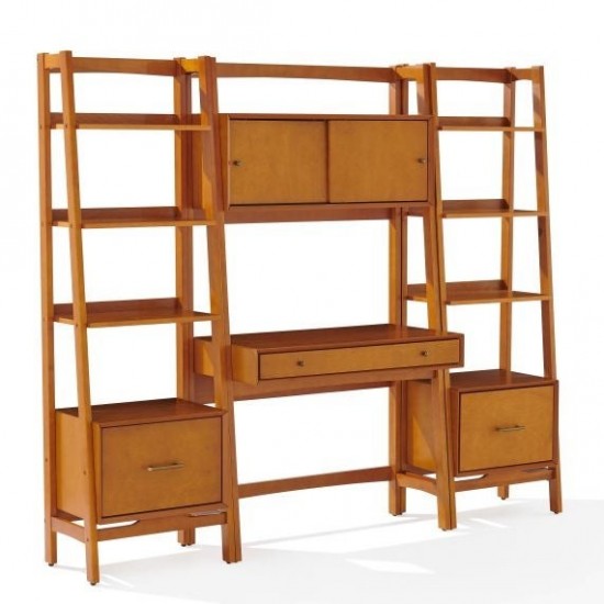 Landon 3Pc Desk And Etagere Set Acorn - Desk, 2 Small Etageres