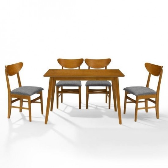 Landon 5Pc Dining Set Acorn - Table & 4 Wood Back Chairs