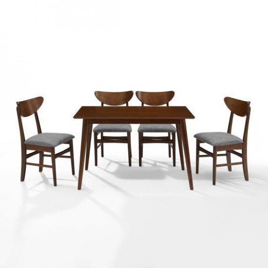 Landon 5Pc Dining Set Mahogany - Table & 4 Wood Back Chairs