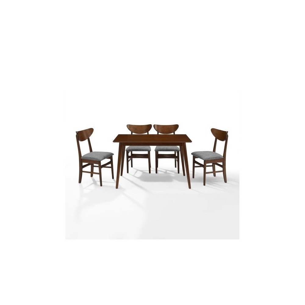 Landon 5Pc Dining Set Mahogany - Table & 4 Wood Back Chairs