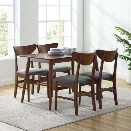 Landon 5Pc Dining Set Mahogany - Table & 4 Wood Back Chairs